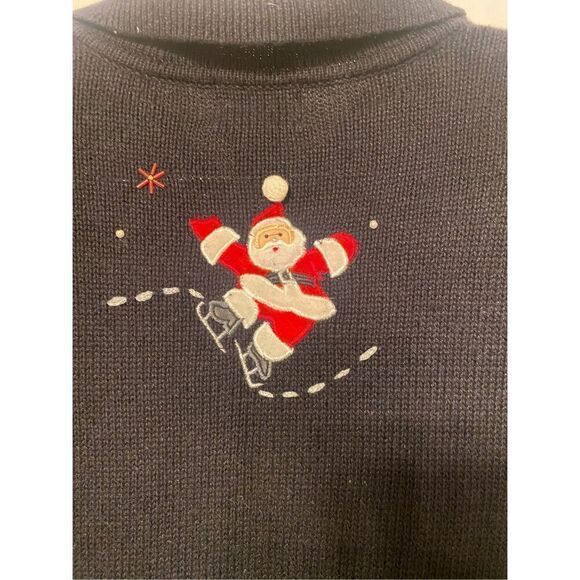 Vintage Christmas Santa Claus Zip Cardigan Size P/P Designers Originals 1980’s - Picture 3 of 6